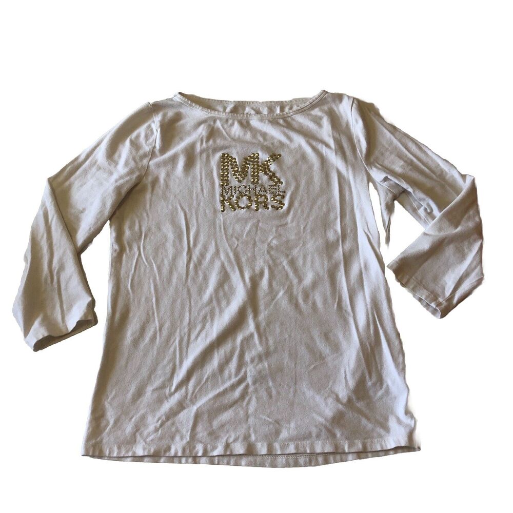 Michael Michael Kors Women’s 3/4 Sleeve Embellished T Size Medium